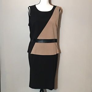 Emma & Michele Black & Tan Suit Dress. Size 14